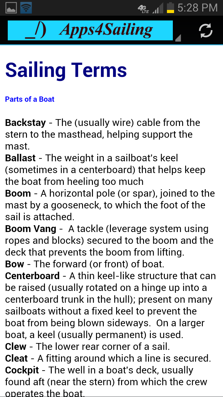 Sail Lesson Terms