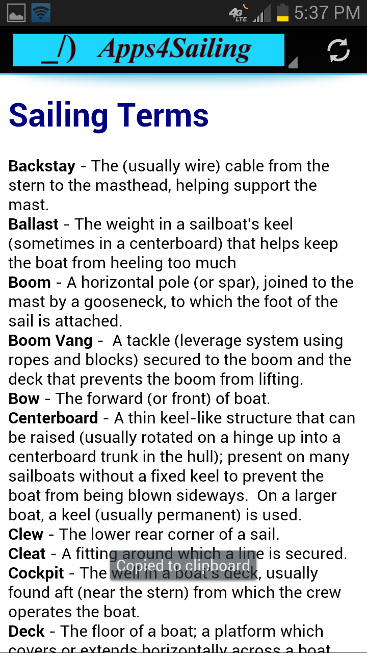 Sailing Terms